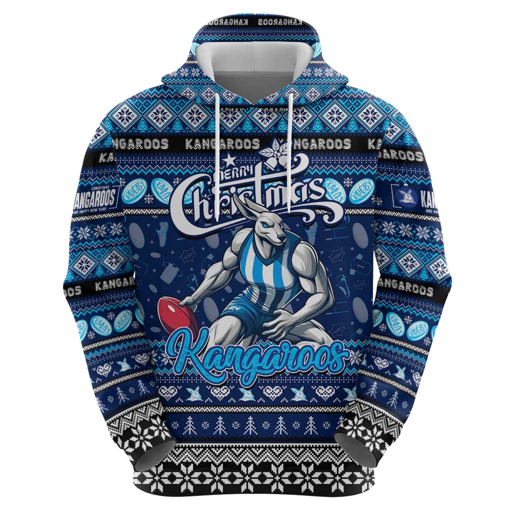 Personalized Kangaroos Rugby Xmas Hoodie Australia AFL Mascot