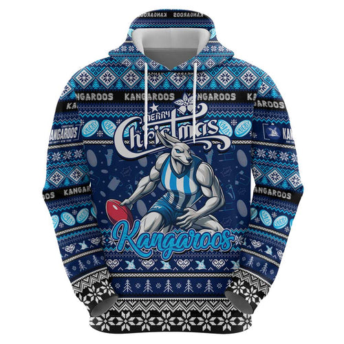 Personalized Kangaroos Rugby Xmas Hoodie Australia AFL Mascot