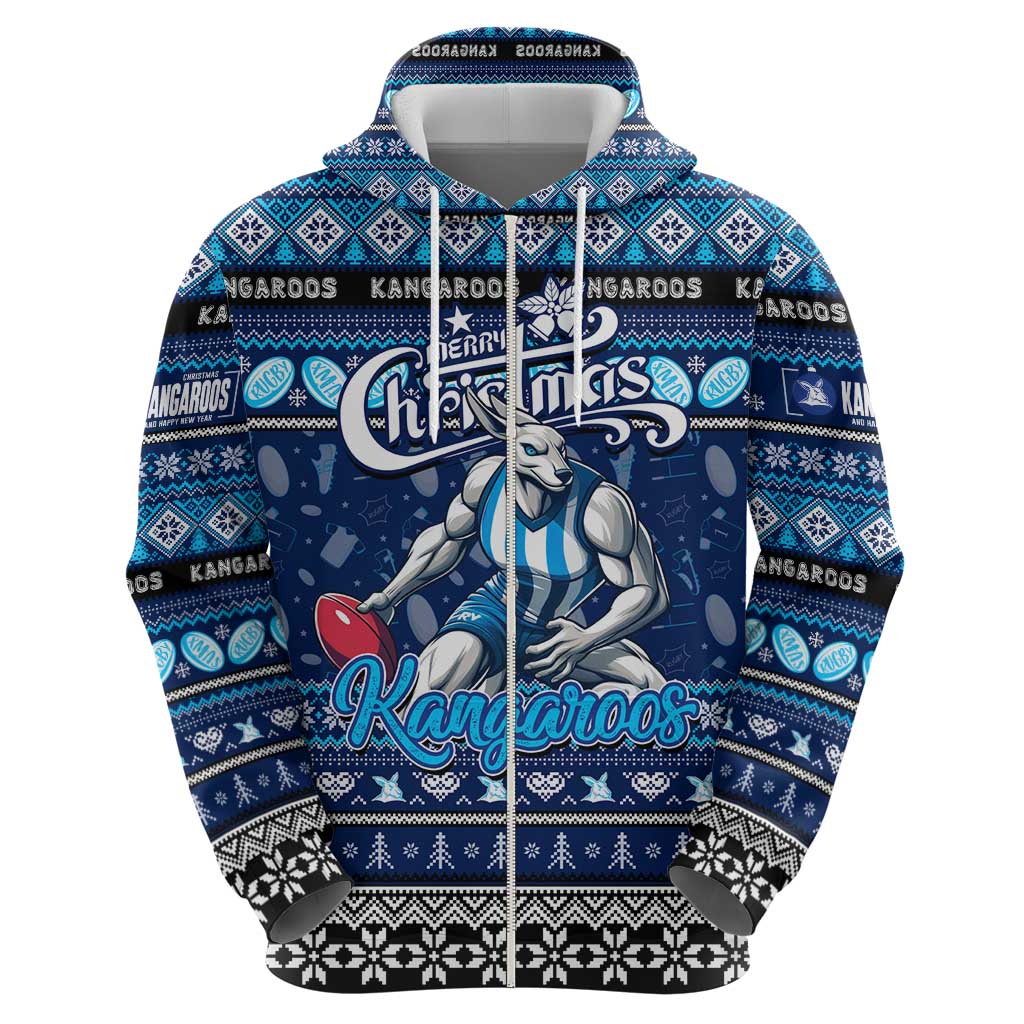 Personalized Kangaroos Rugby Xmas Hoodie Australia AFL Mascot