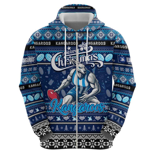 Personalized Kangaroos Rugby Xmas Hoodie Australia AFL Mascot
