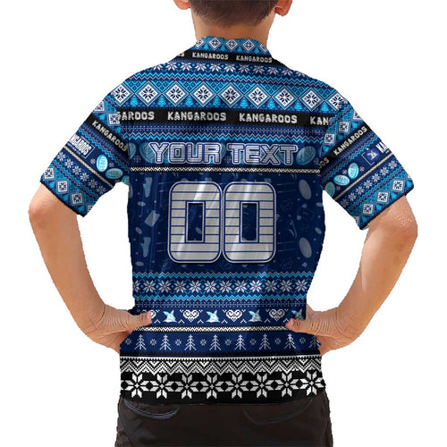 Personalized Kangaroos Rugby Xmas Kid Hawaiian Shirt Australia AFL Mascot