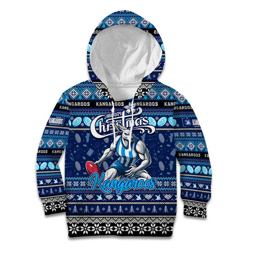 Personalized Kangaroos Rugby Xmas Kid Hoodie Australia AFL Mascot