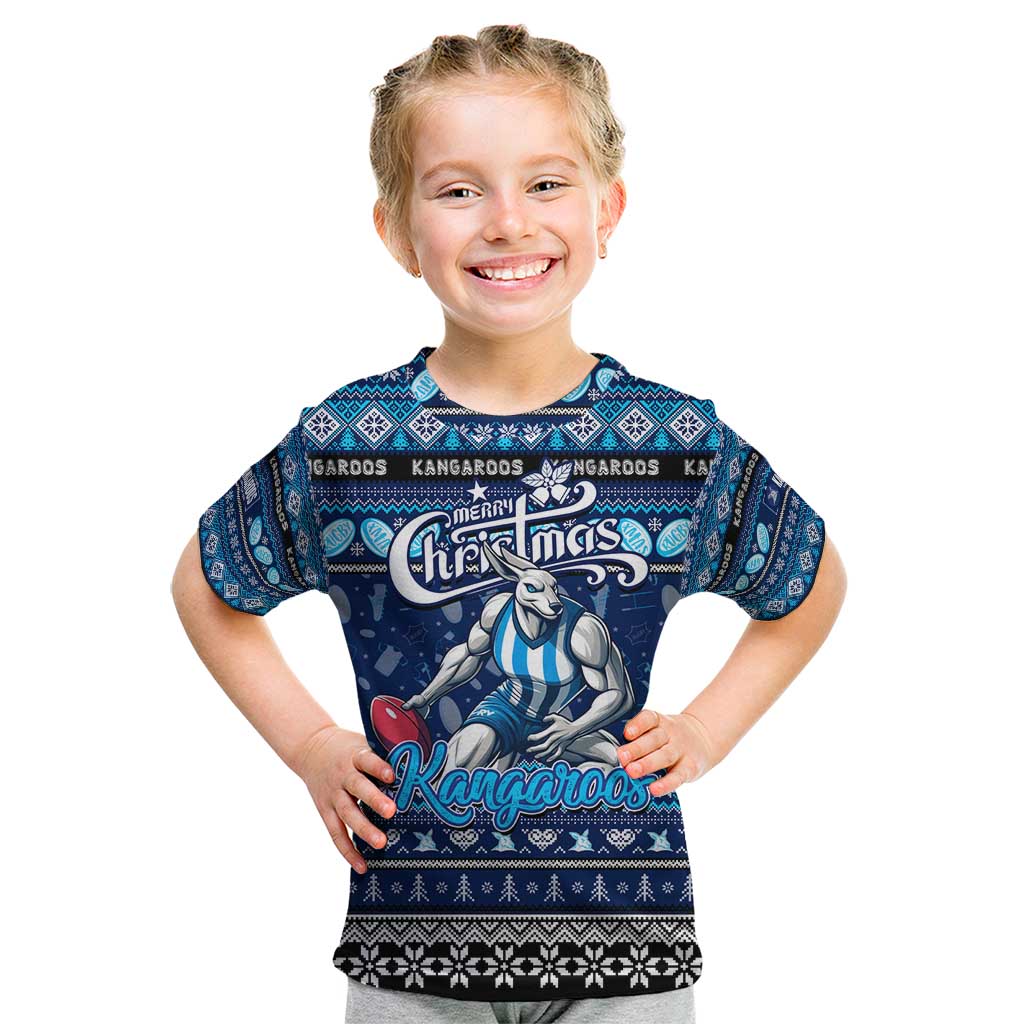 Personalized Kangaroos Rugby Xmas Kid T Shirt Australia AFL Mascot