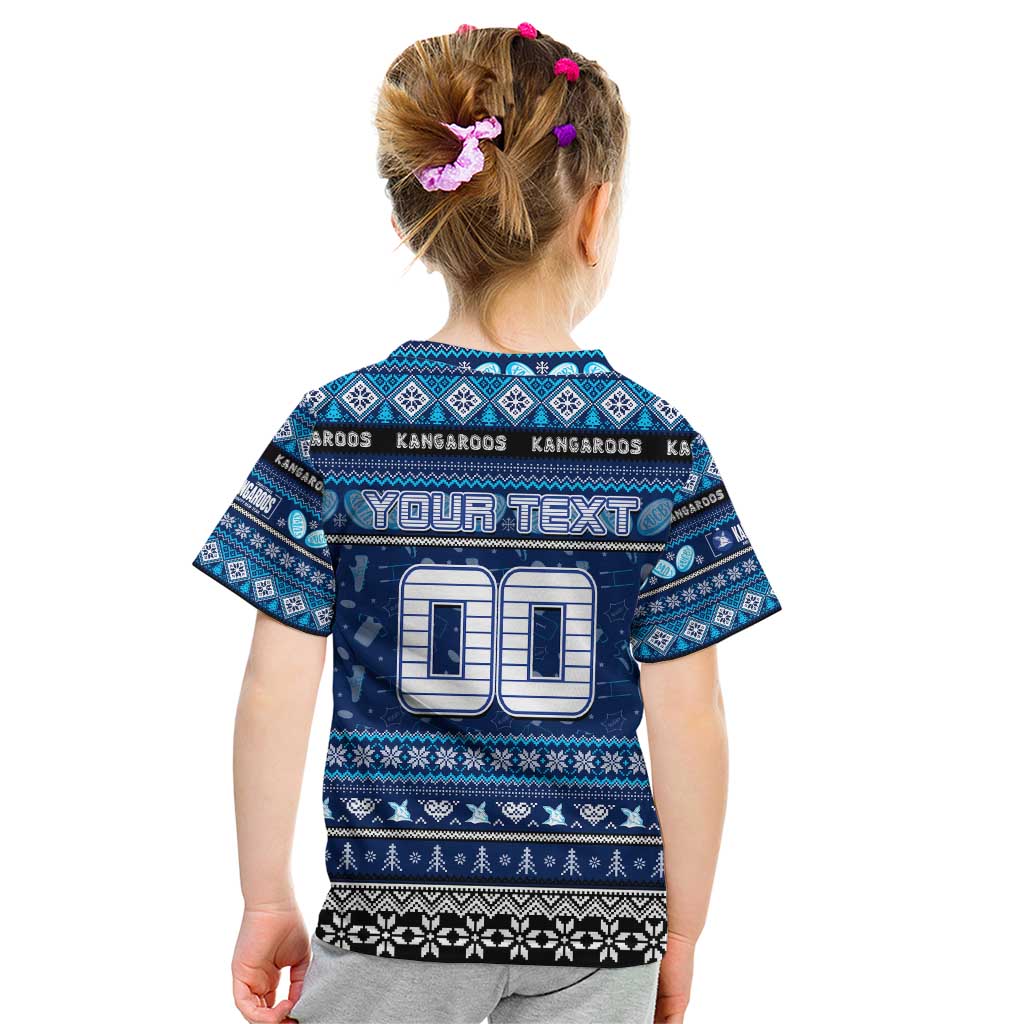 Personalized Kangaroos Rugby Xmas Kid T Shirt Australia AFL Mascot