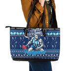 Kangaroos Football Xmas Leather Tote Bag Australia AFL Mascot