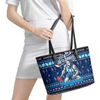 Kangaroos Football Xmas Leather Tote Bag Australia AFL Mascot