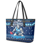 Kangaroos Football Xmas Leather Tote Bag Australia AFL Mascot