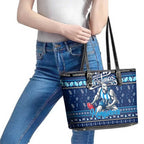 Kangaroos Football Xmas Leather Tote Bag Australia AFL Mascot