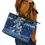 Kangaroos Football Xmas Leather Tote Bag Australia AFL Mascot