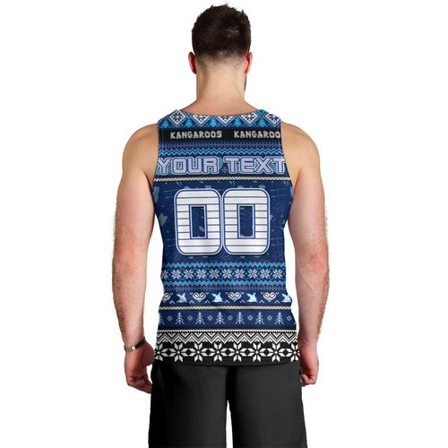 Personalized Kangaroos Rugby Xmas Men Tank Top Australia AFL Mascot