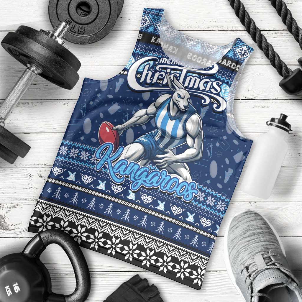 Personalized Kangaroos Rugby Xmas Men Tank Top Australia AFL Mascot