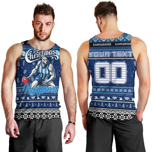 Personalized Kangaroos Rugby Xmas Men Tank Top Australia AFL Mascot