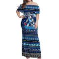 Personalized Kangaroos Rugby Xmas Off Shoulder Maxi Dress Australia AFL Mascot
