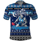 Personalized Kangaroos Rugby Xmas Polo Shirt Australia AFL Mascot