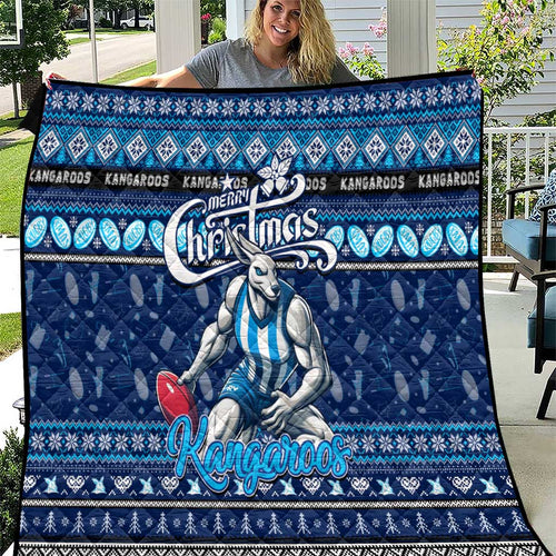 Kangaroos Football Xmas Quilt Australia AFL Mascot
