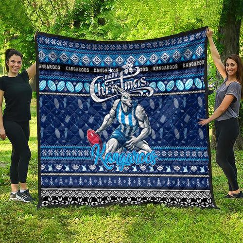 Kangaroos Football Xmas Quilt Australia AFL Mascot