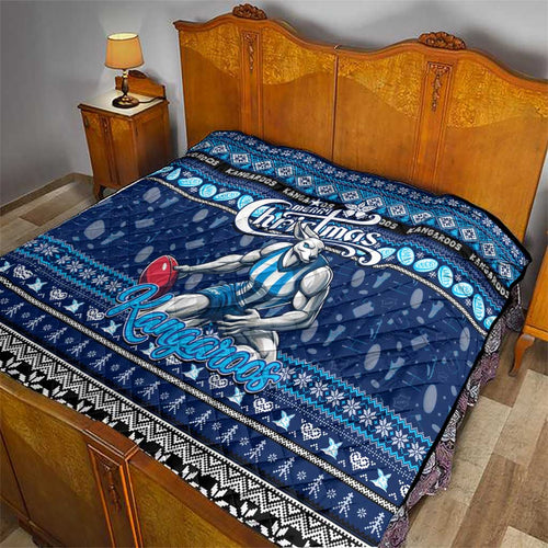 Kangaroos Football Xmas Quilt Australia AFL Mascot