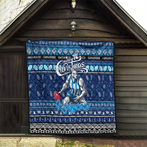 Kangaroos Football Xmas Quilt Australia AFL Mascot