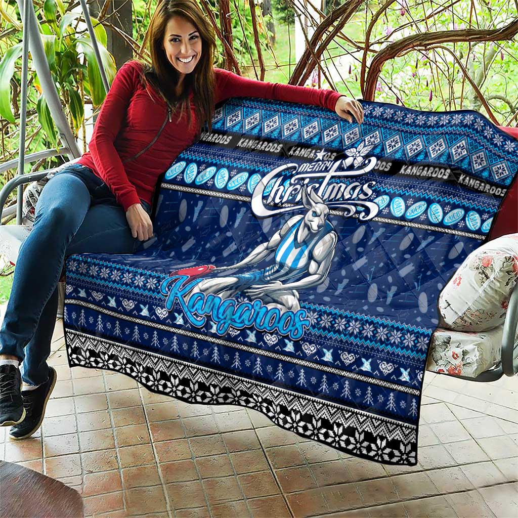Kangaroos Football Xmas Quilt Australia AFL Mascot