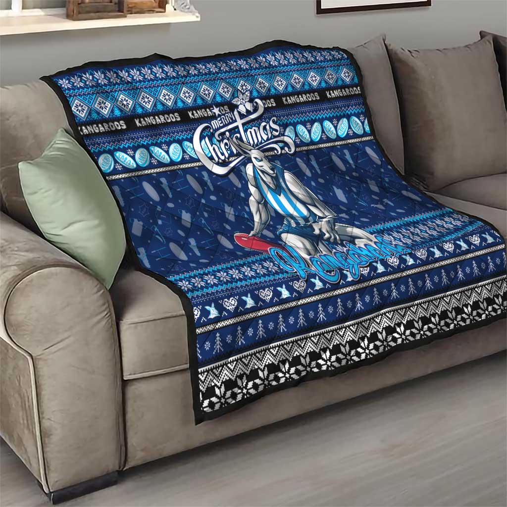 Kangaroos Football Xmas Quilt Australia AFL Mascot