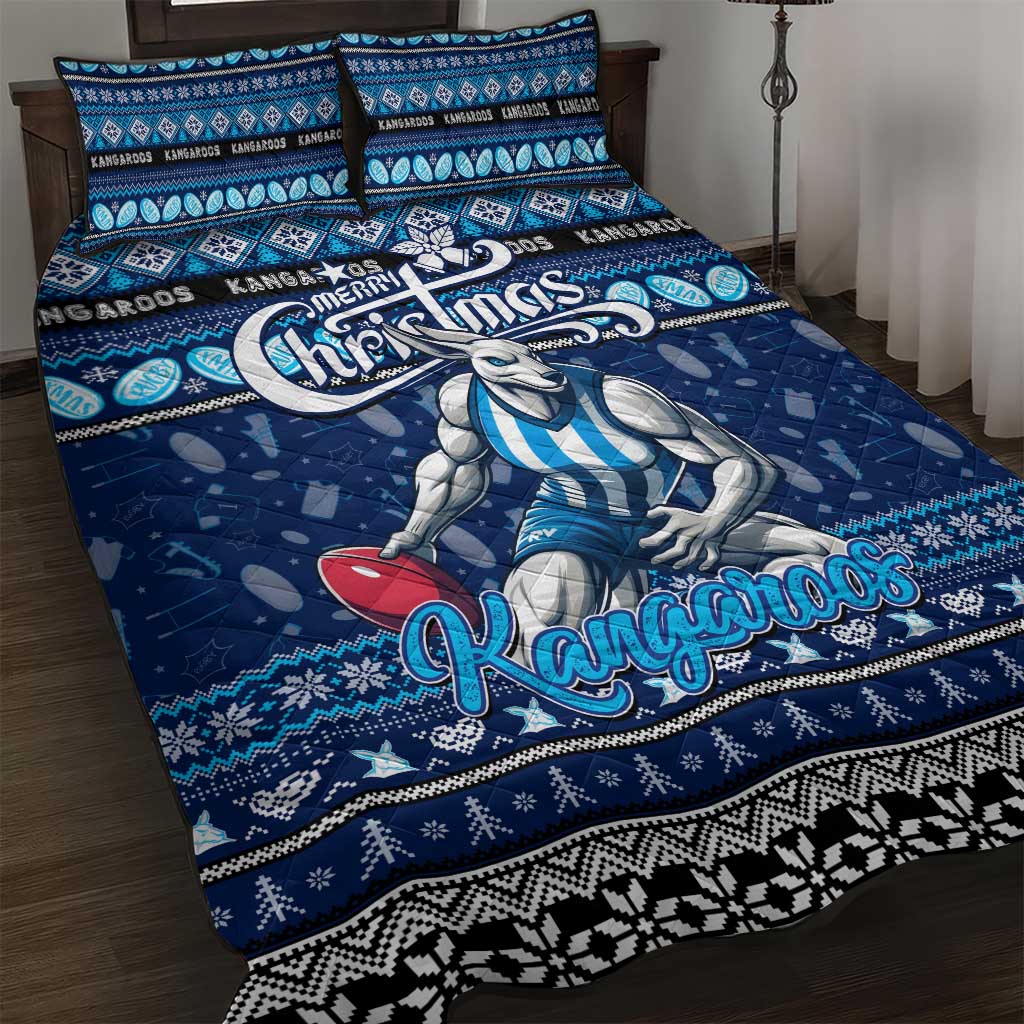 Kangaroos Football Xmas Quilt Bed Set Australia AFL Mascot