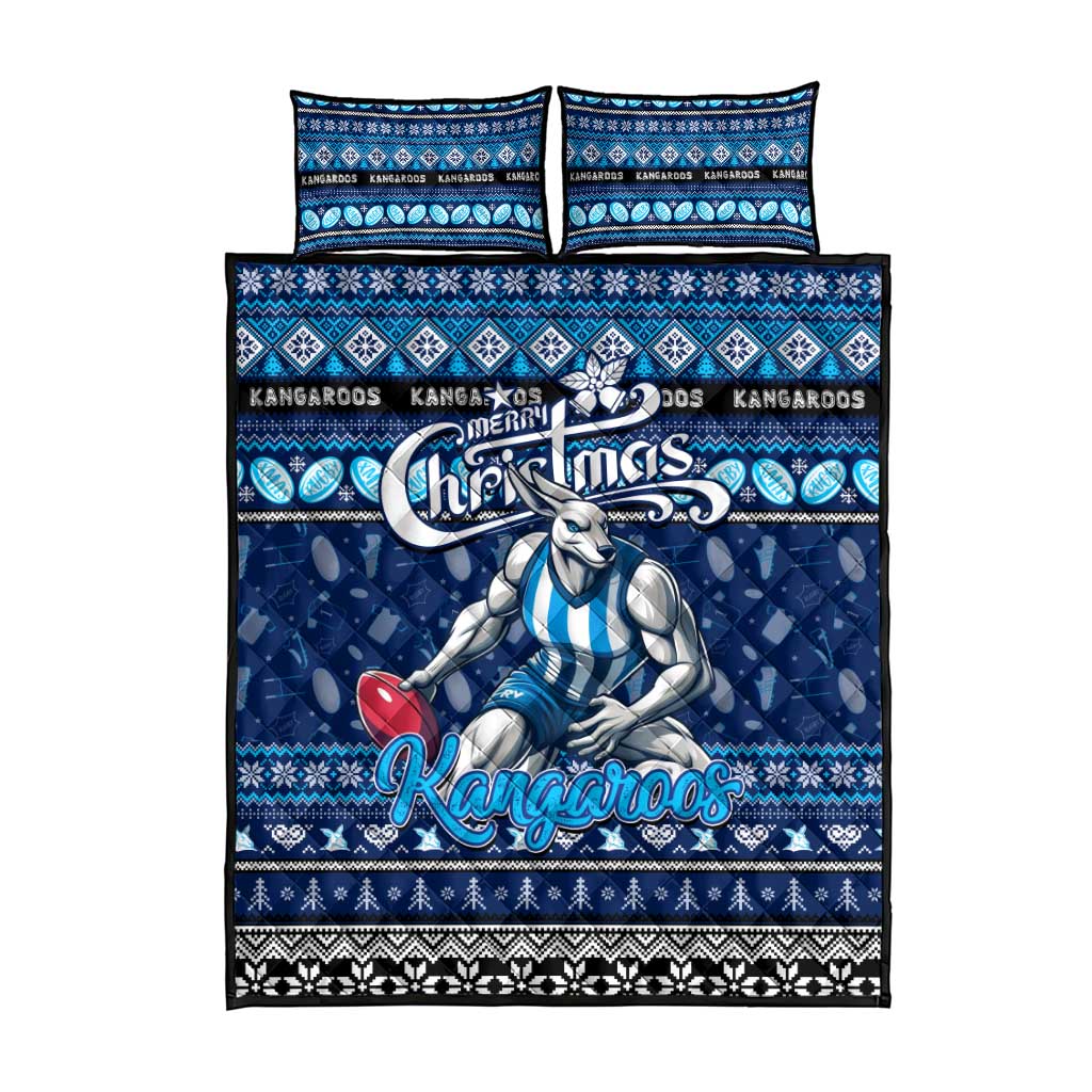 Kangaroos Football Xmas Quilt Bed Set Australia AFL Mascot