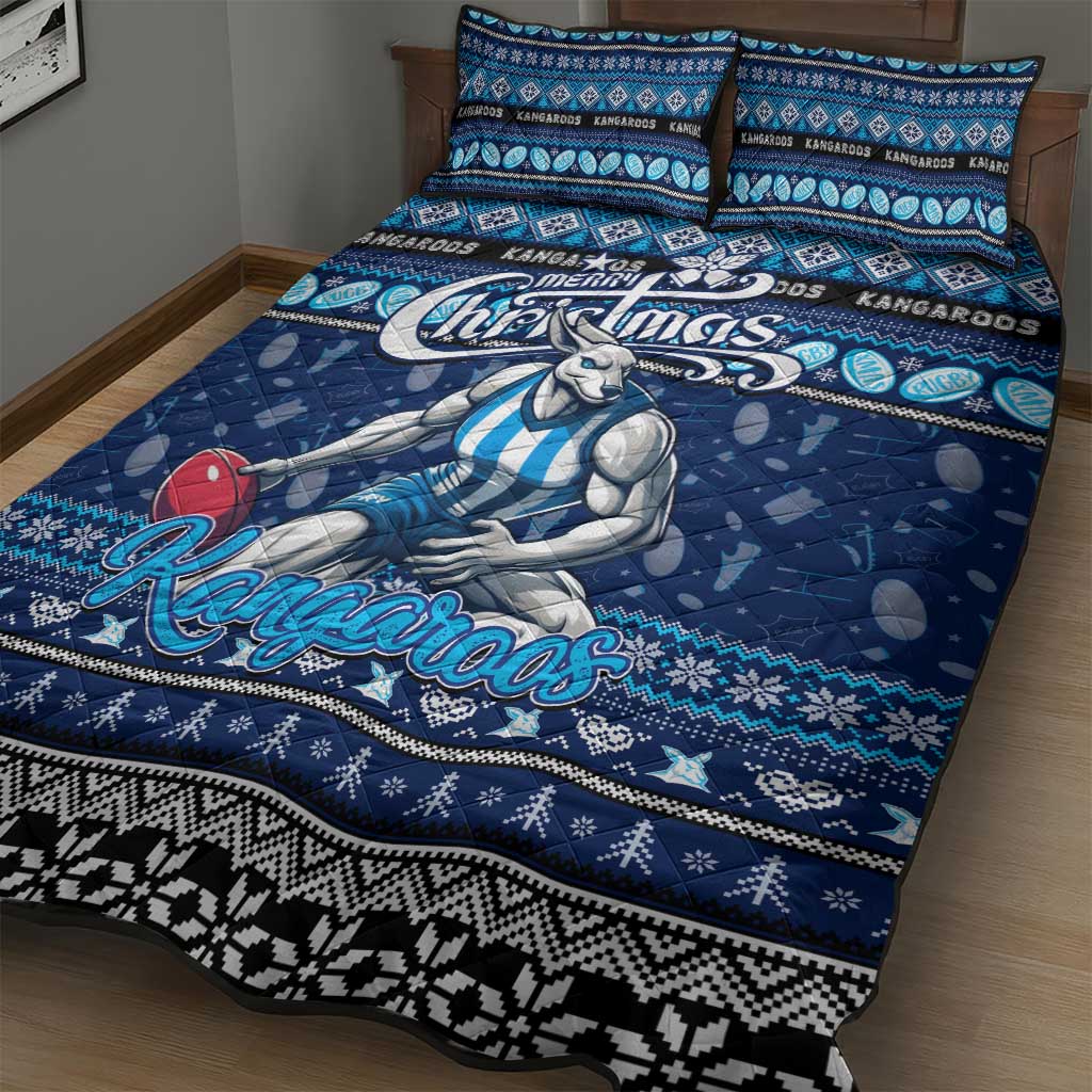 Kangaroos Football Xmas Quilt Bed Set Australia AFL Mascot