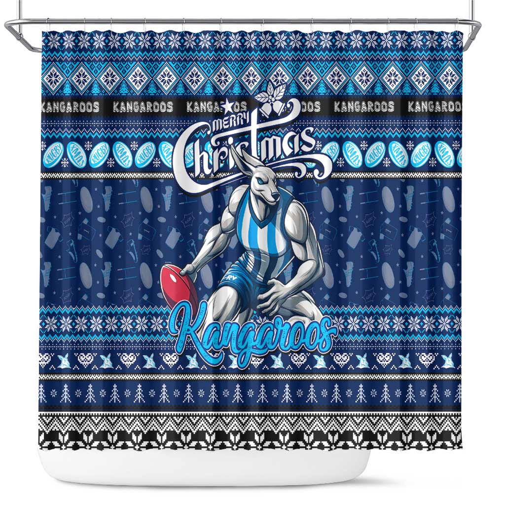Kangaroos Football Xmas Shower Curtain Australia AFL Mascot