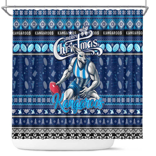 Kangaroos Football Xmas Shower Curtain Australia AFL Mascot