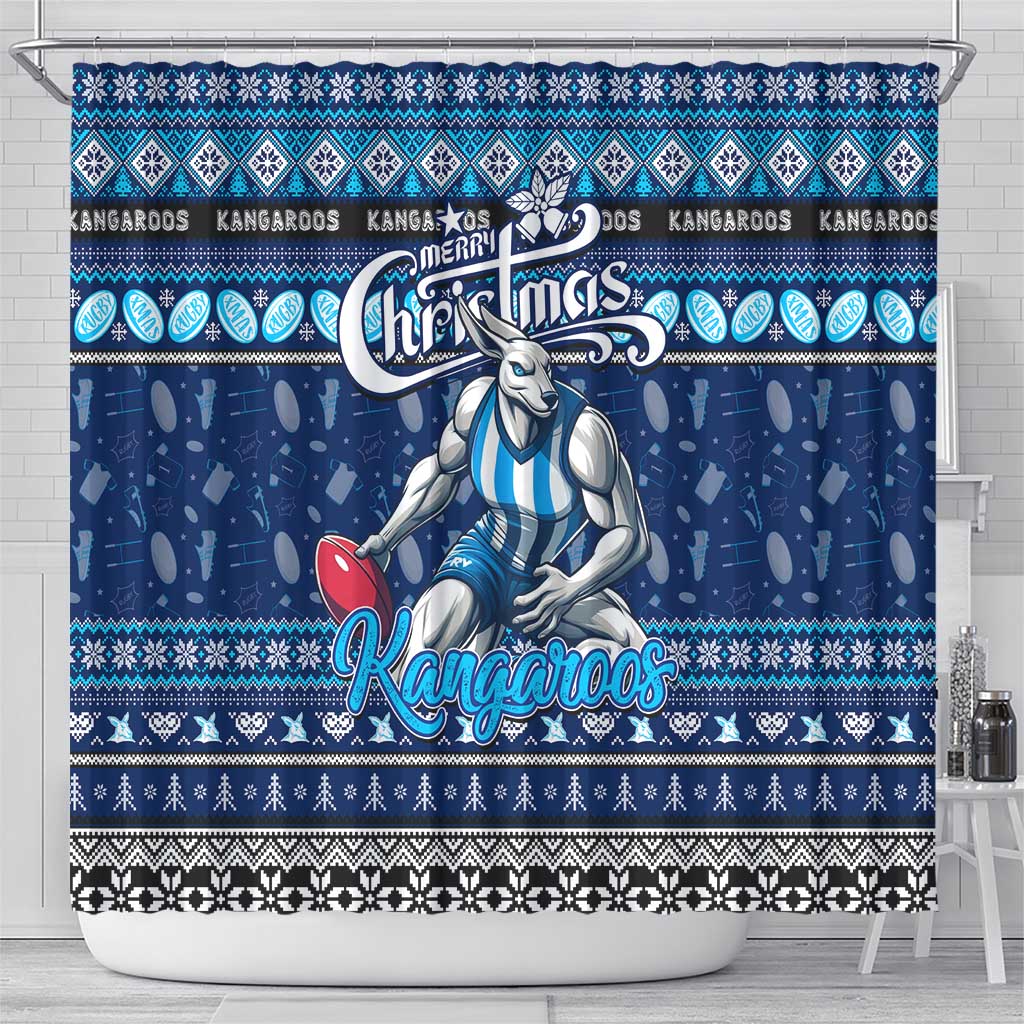 Kangaroos Football Xmas Shower Curtain Australia AFL Mascot