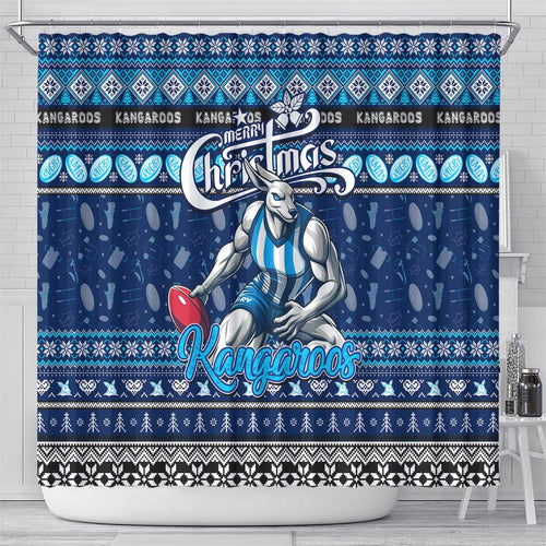 Kangaroos Football Xmas Shower Curtain Australia AFL Mascot