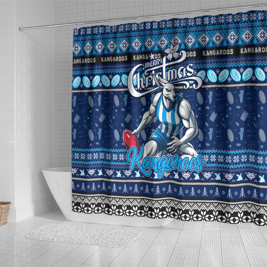Kangaroos Football Xmas Shower Curtain Australia AFL Mascot
