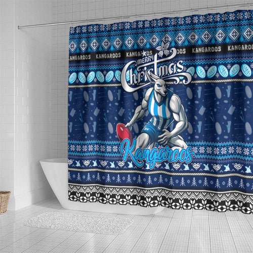 Kangaroos Football Xmas Shower Curtain Australia AFL Mascot