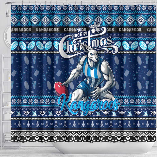Kangaroos Football Xmas Shower Curtain Australia AFL Mascot