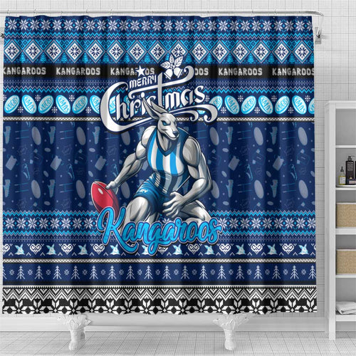 Kangaroos Football Xmas Shower Curtain Australia AFL Mascot