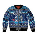 Personalized Kangaroos Rugby Xmas Sleeve Zip Bomber Jacket Australia AFL Mascot