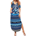 Personalized Kangaroos Rugby Xmas Summer Maxi Dress Australia AFL Mascot