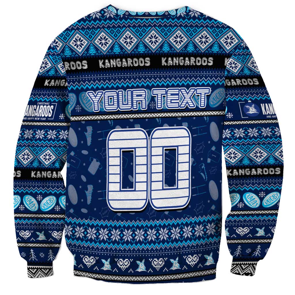 Personalized Kangaroos Rugby Xmas Sweatshirt Australia AFL Mascot