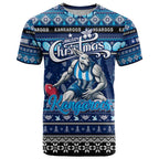 Personalized Kangaroos Rugby Xmas T Shirt Australia AFL Mascot