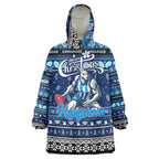 Personalized Kangaroos Rugby Xmas Wearable Blanket Hoodie Australia AFL Mascot