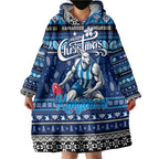 Personalized Kangaroos Rugby Xmas Wearable Blanket Hoodie Australia AFL Mascot