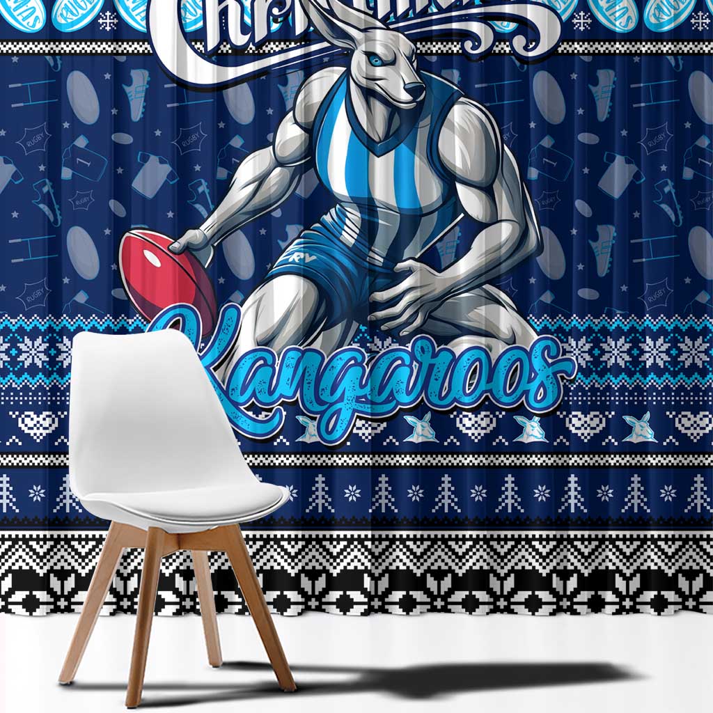 Kangaroos Football Xmas Window Curtain Australia AFL Mascot