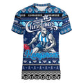 Personalized Kangaroos Rugby Xmas Women V-Neck T-Shirt Australia AFL Mascot