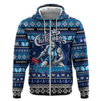 Personalized Kangaroos Rugby Xmas Zip Hoodie Australia AFL Mascot
