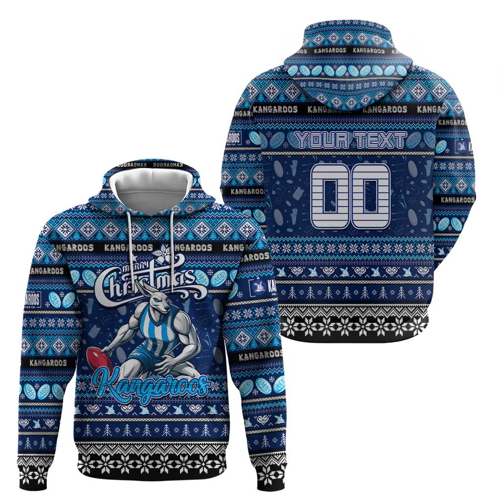 Personalized Kangaroos Rugby Xmas Zip Hoodie Australia AFL Mascot