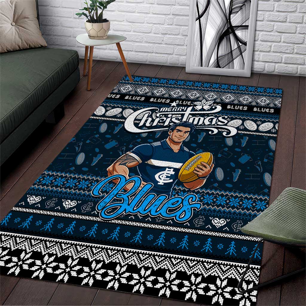 Blues Football Xmas Area Rug Australia AFL Mascot