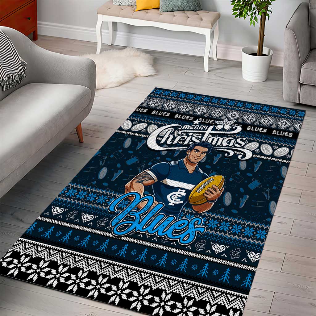 Blues Football Xmas Area Rug Australia AFL Mascot