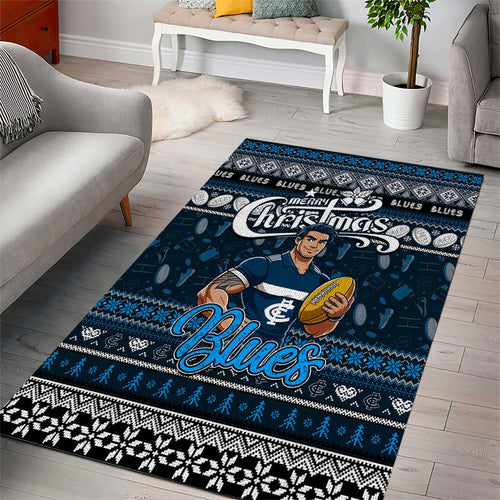 Blues Football Xmas Area Rug Australia AFL Mascot