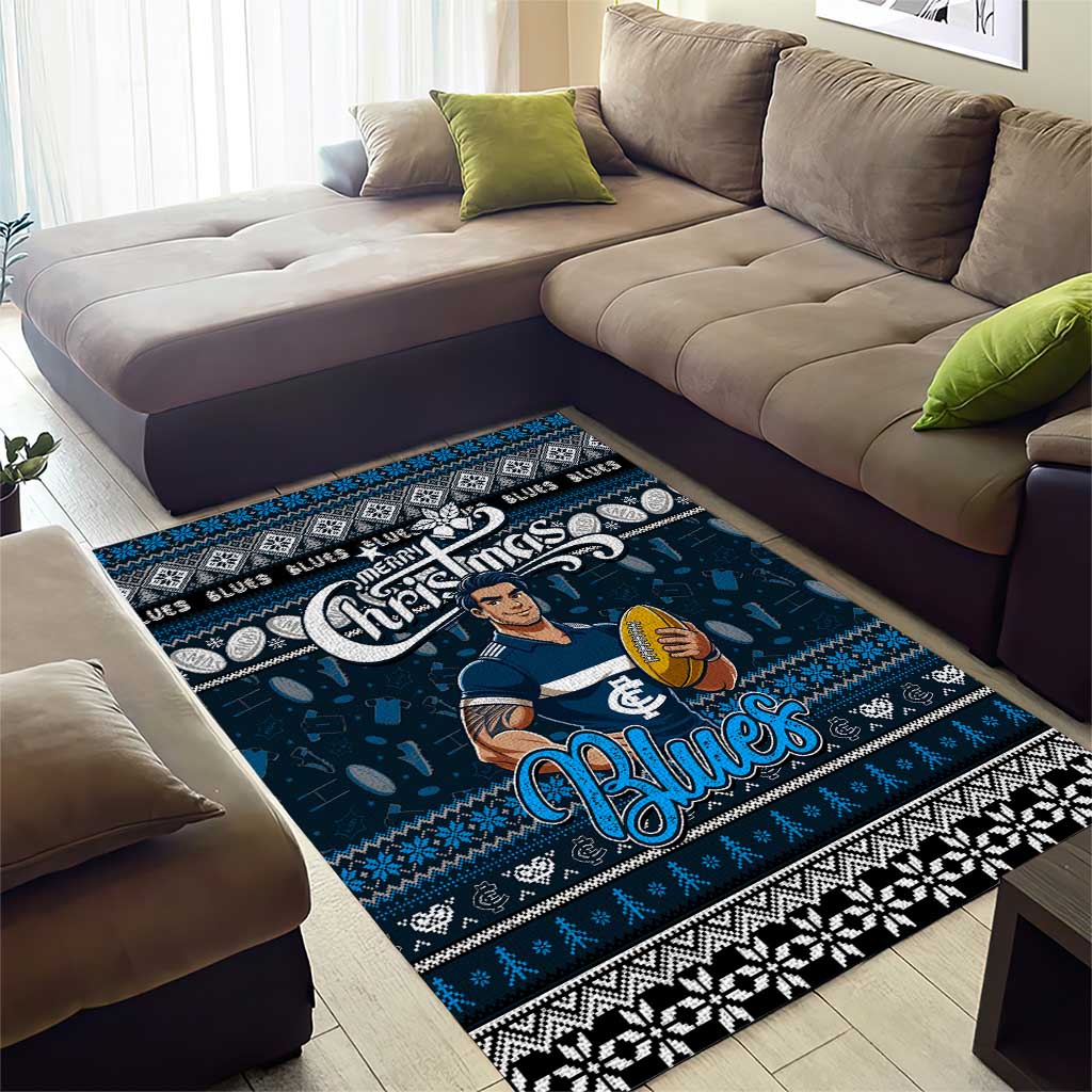 Blues Football Xmas Area Rug Australia AFL Mascot