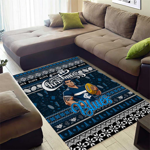 Blues Football Xmas Area Rug Australia AFL Mascot